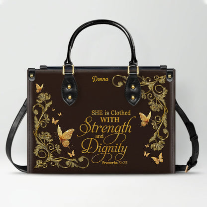 CHRISTIANARTBAG Personalized Leather Handbag - Custom Bible Verse Tote Bag for Christian Women - Religious Cross Body Purse - Mother’s Day Gift