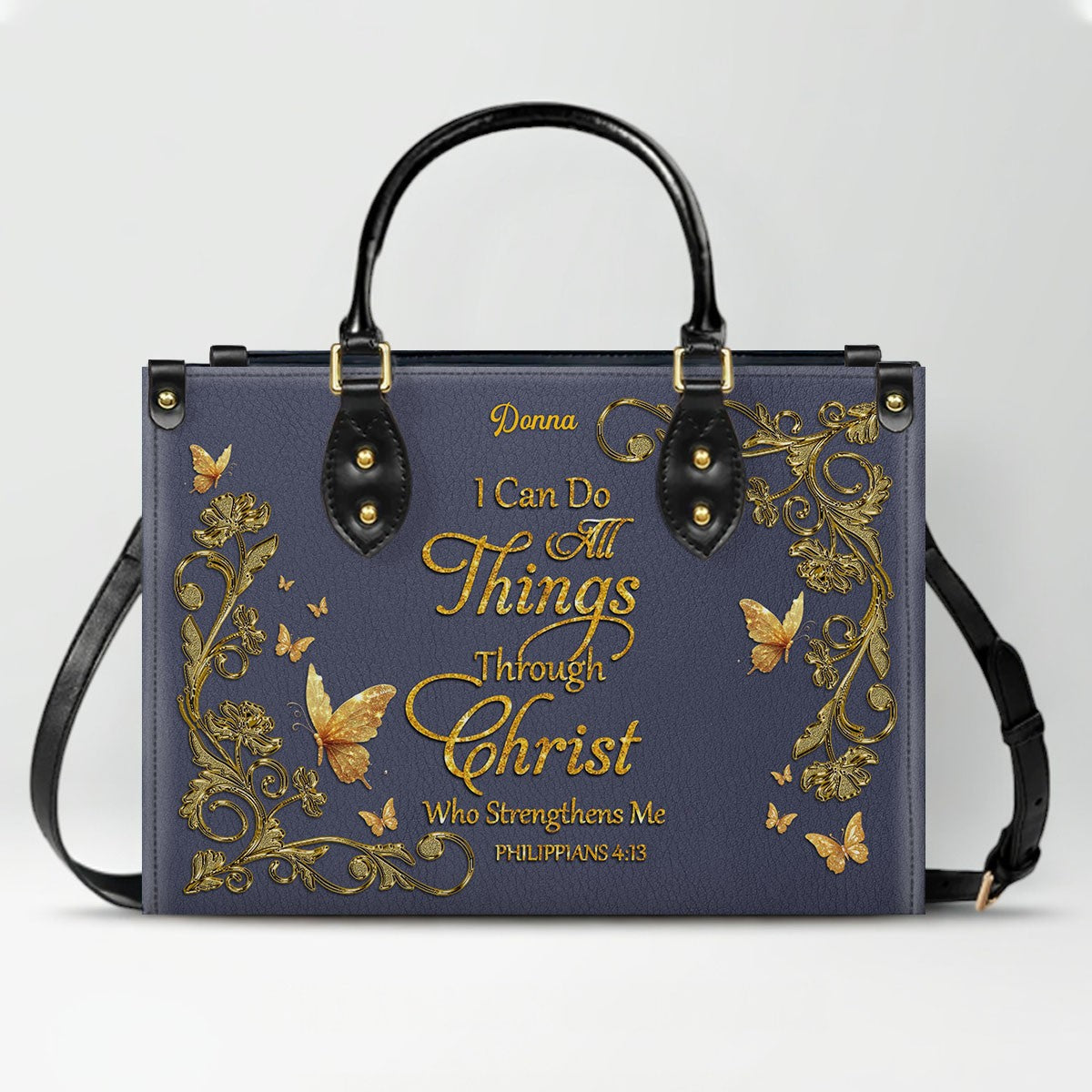 "I Can Do All Things" Inspirational Leather Bag & Wallet Set | CHRISTIANARTBAG™ CAB01042326