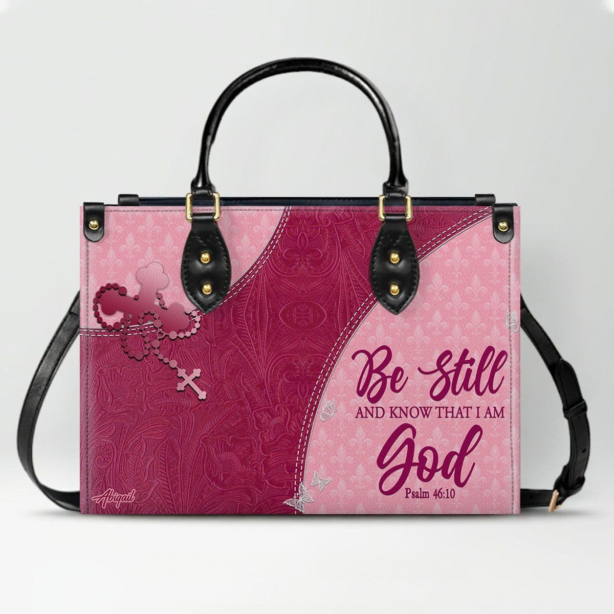 Christian Leather Purse with Personalized Name & Custom Bible Verse | CHRISTIANARTBAG Luxury Bag