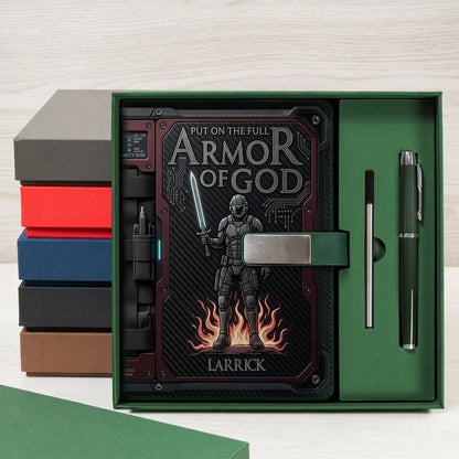 Premium Custom Leather Journal & Pen Set - Armor of God Collection | CHRISTIANARTBAG CAB016126
