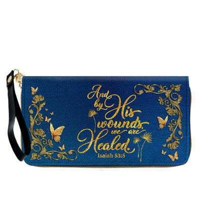 Personalized Christian Leather Handbag – Gold Navy Bible Verse Tote for Women | CHRISTIANARTBAG CAB0241426