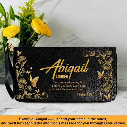 Personalized Black Leather Wallet for Women – Custom Name Bible Verse Christian Wallet – Faith Gift by CHRISTIANARTBAG