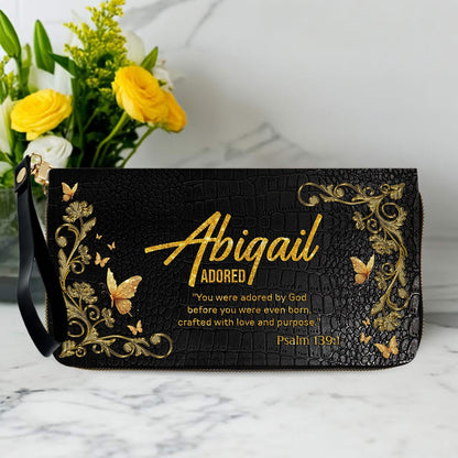 Personalized Black Leather Wallet for Women – Custom Name Bible Verse Christian Wallet – Faith Gift by CHRISTIANARTBAG