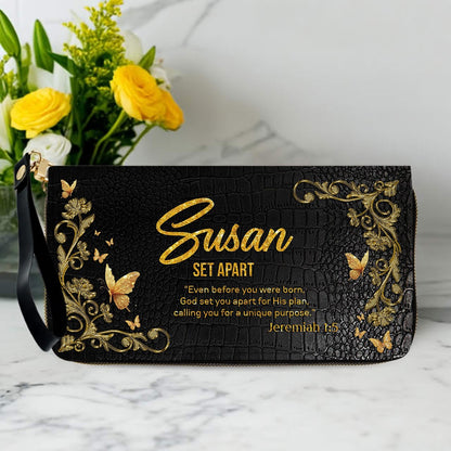 Personalized Black Leather Wallet for Women – Custom Name Bible Verse Christian Wallet – Faith Gift by CHRISTIANARTBAG