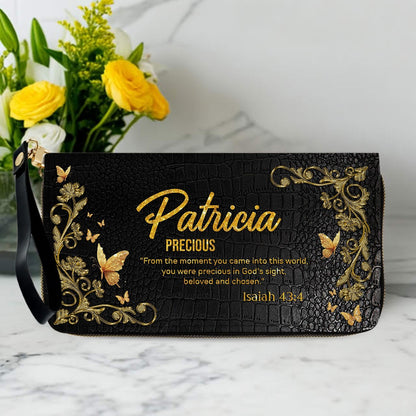 Personalized Black Leather Wallet for Women – Custom Name Bible Verse Christian Wallet – Faith Gift by CHRISTIANARTBAG