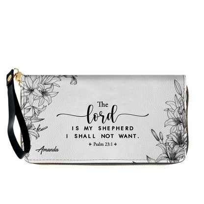 CHRISTIANARTBAG Personalized SET White Leather Bag with Wallet - Custom Bible Verse Handbag - Floral Christian Gifts for Her - Numbers 6:24-26 Blessing Tote