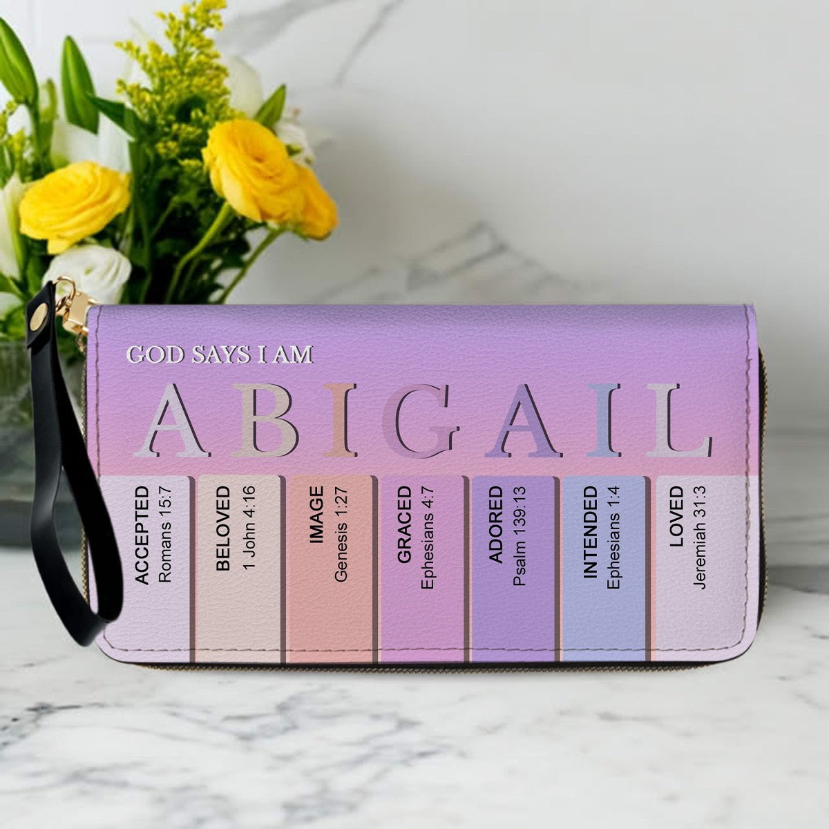 SET - Personalized Leather Tote Bag with Bible Verses – Uncover the sacred meaning of your name – Custom Faith-Inspired Handbag | CHRISTIANARTBAG Leather TOTE Bag