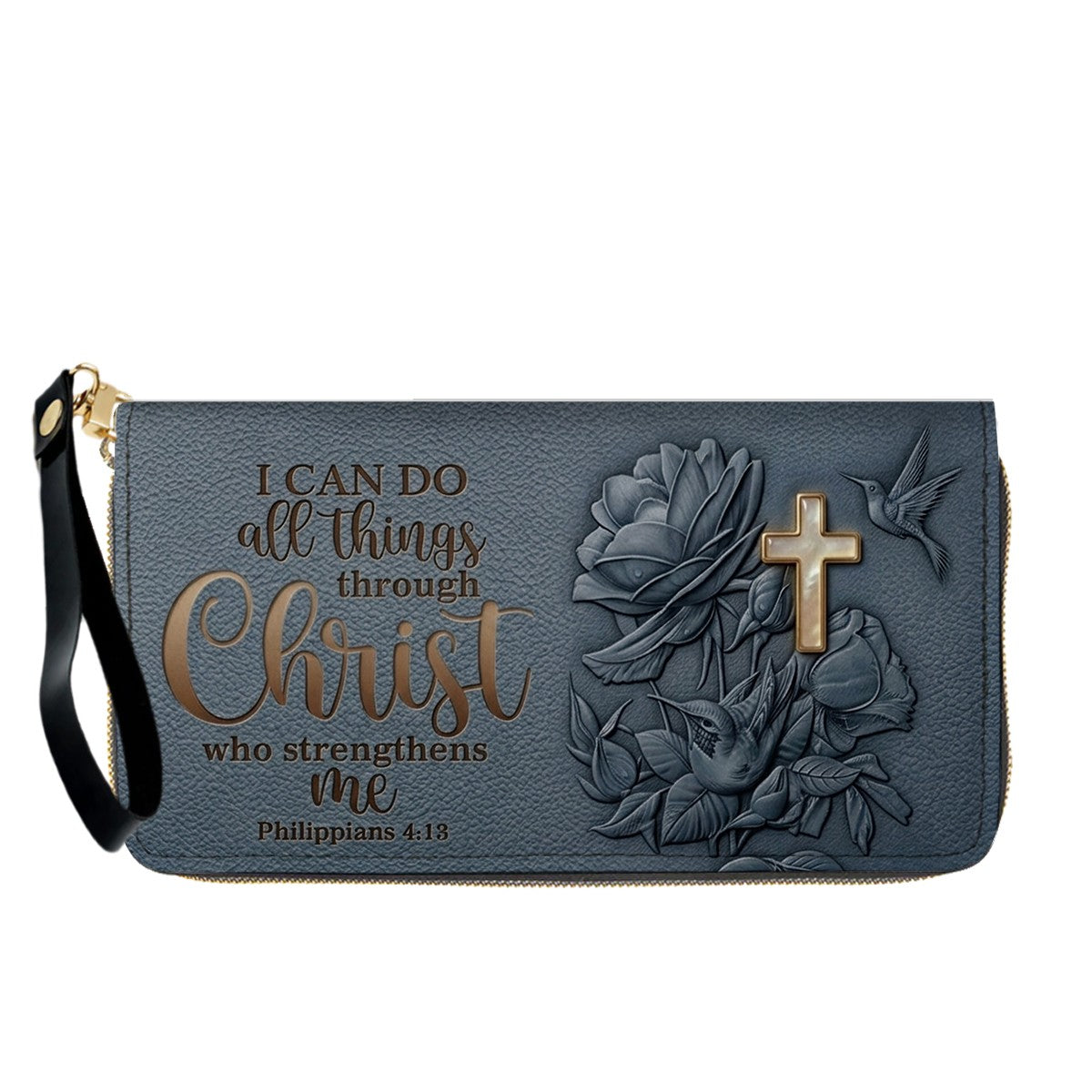 Personalized Christian Leather Handbag and Matching Wallet Set with Bible Verse Philippians 4:13 | Custom Name Gift - CHRISTIANARTBAG 02072726