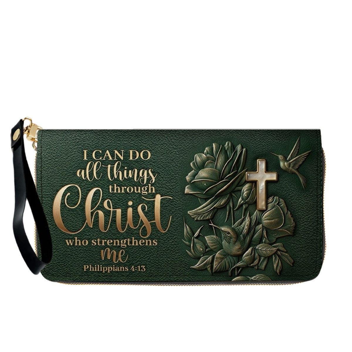 Custom Name Christian Leather Handbag & Wallet Set - Personalized Bible Verse Tote Bag | CHRISTIANARTBAG 01072726