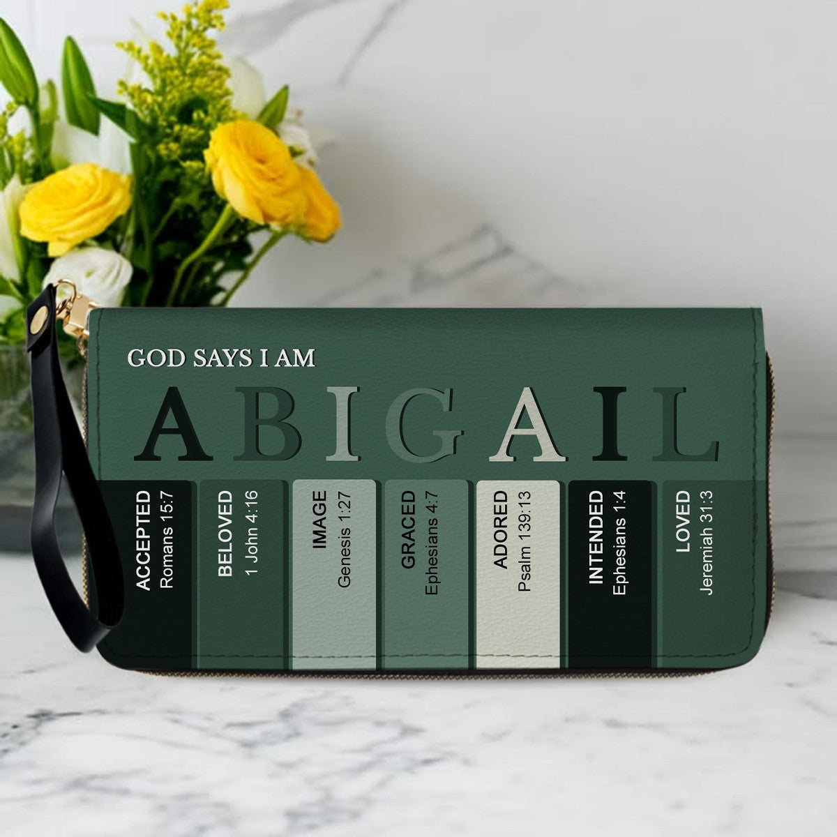 Uncover the sacred meaning of your name - Custom Name & Month Flower - Personalized Leather Handbag - CHRISTIANARTBAG 01181125