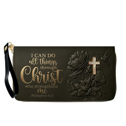Custom Name Christian Leather Handbag & Wallet Set - Personalized Bible Verse Tote Bag | CHRISTIANARTBAG 01072726