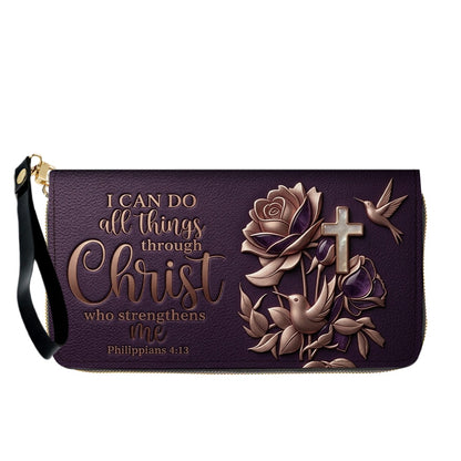 Custom Name Christian Leather Handbag & Wallet Set - Personalized Bible Verse Tote Bag | CHRISTIANARTBAG 01072726