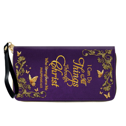 "I Can Do All Things" Inspirational Leather Bag & Wallet Set | CHRISTIANARTBAG™ CAB01042326
