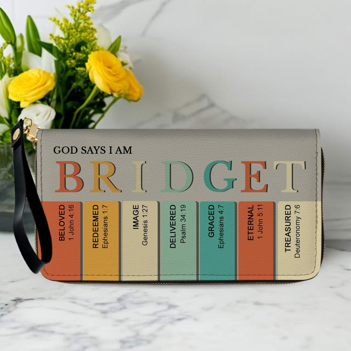 Uncover the sacred meaning of your name - Custom Name & Month Flower - Personalized Leather Handbag - CHRISTIANARTBAG 01181125