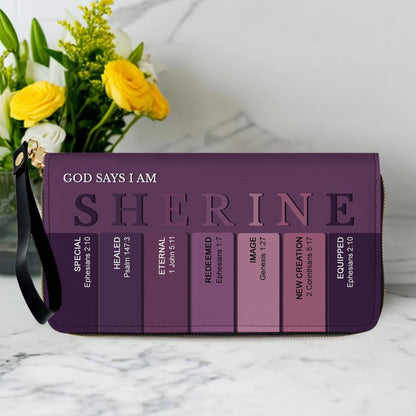 Uncover the sacred meaning of your name - Custom Name & Month Flower - Personalized Leather Handbag - CHRISTIANARTBAG 01181125