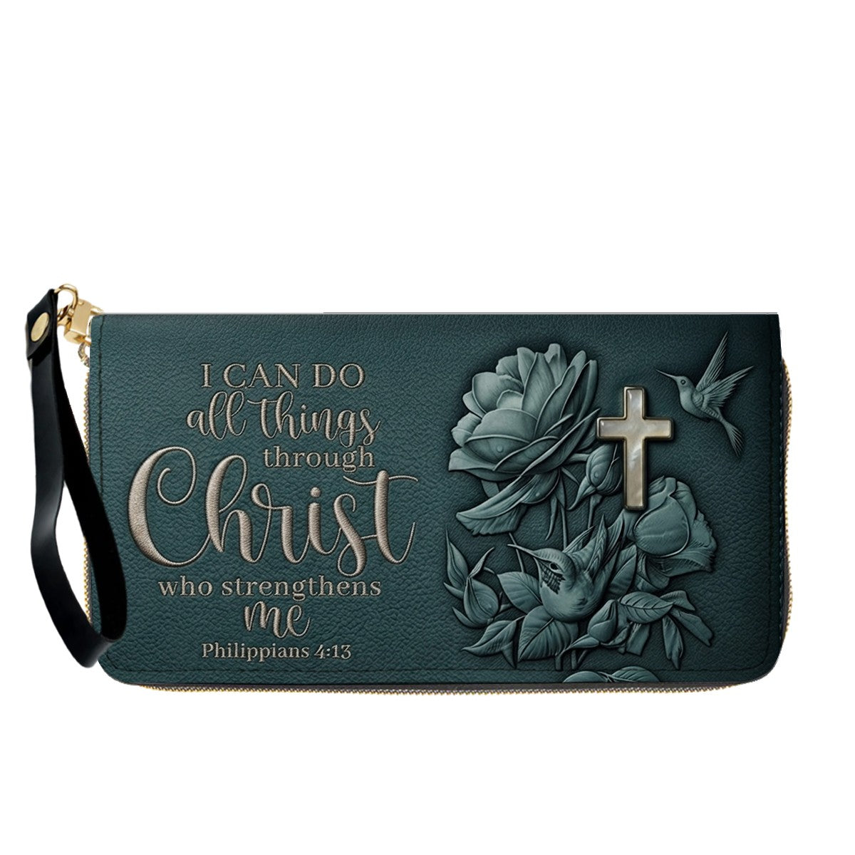 Personalized Christian Leather Handbag and Matching Wallet Set with Bible Verse Philippians 4:13 | Custom Name Gift - CHRISTIANARTBAG 02072726