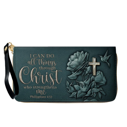 Custom Name Christian Leather Handbag & Wallet Set - Personalized Bible Verse Tote Bag | CHRISTIANARTBAG 01072726