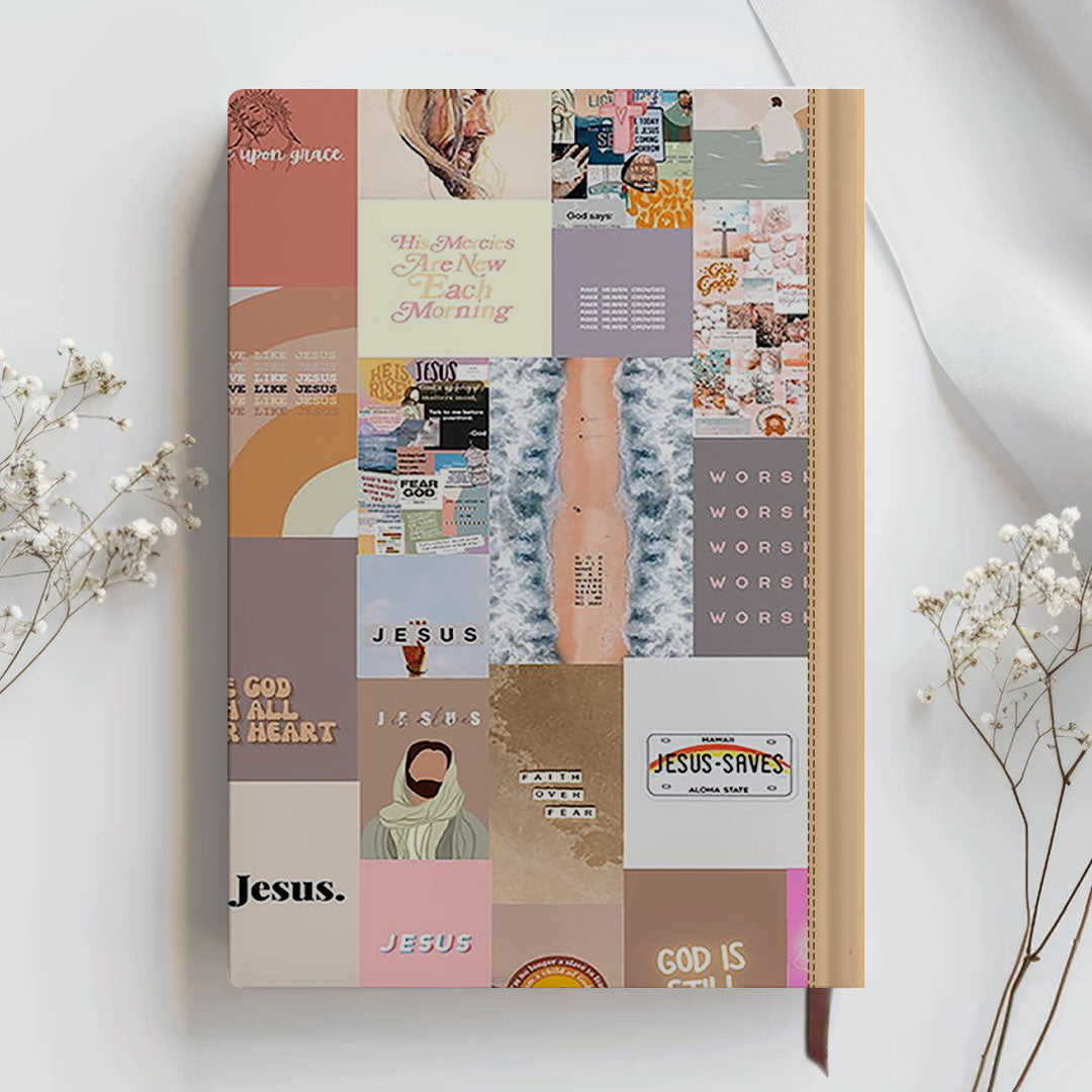 Personalized Leather Notebook Bible – Custom Name Christian Journal with Inspirational Scripture Verses