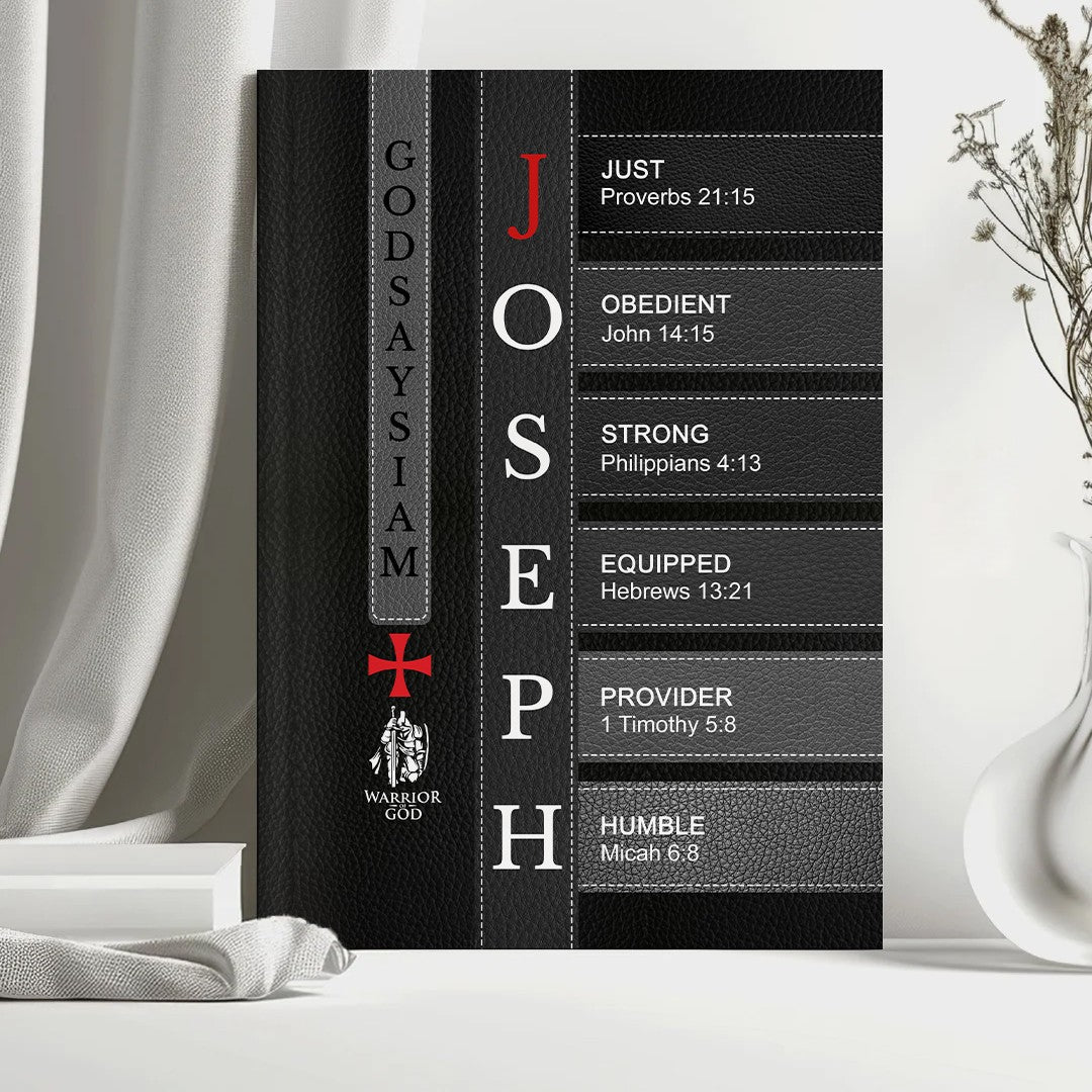 Personalized Leather Notebook for Men – A Warrior of Christ Design with Custom Name