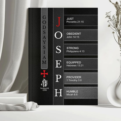 Personalized Leather Notebook for Men – A Warrior of Christ Design with Custom Name