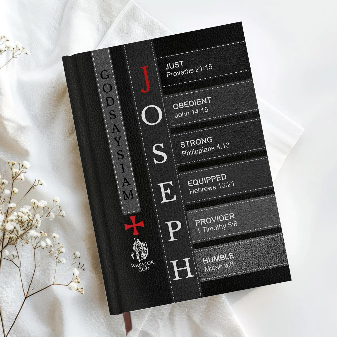 Personalized Leather Notebook for Men – A Warrior of Christ Design with Custom Name