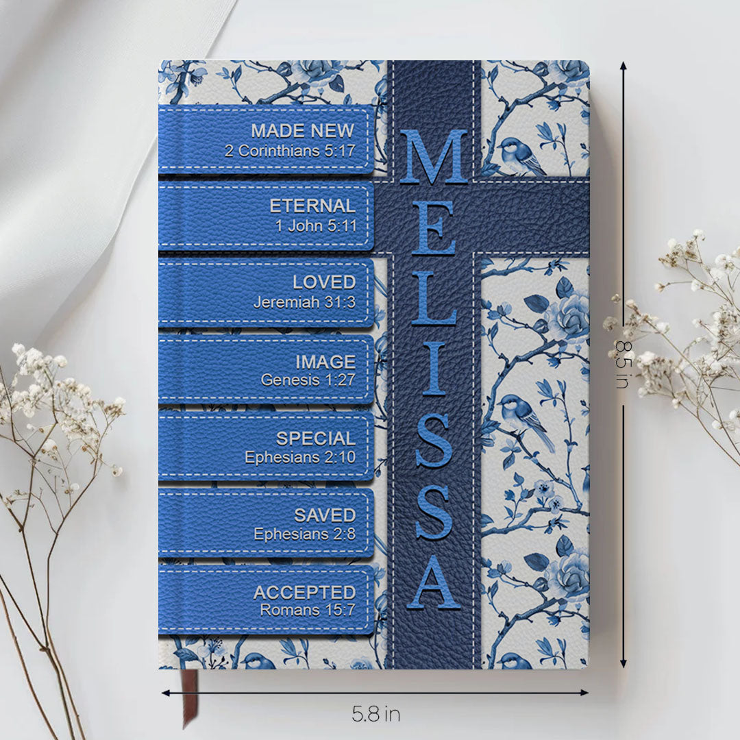 Personalized Leather Notebook – Custom Name with Each Letter Matched to a Unique Bible Verse