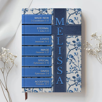 Personalized Leather Notebook – Custom Name with Each Letter Matched to a Unique Bible Verse