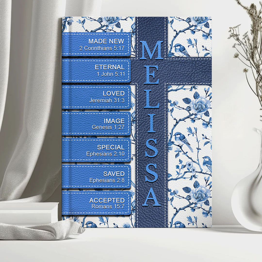 Personalized Leather Notebook – Custom Name with Each Letter Matched to a Unique Bible Verse