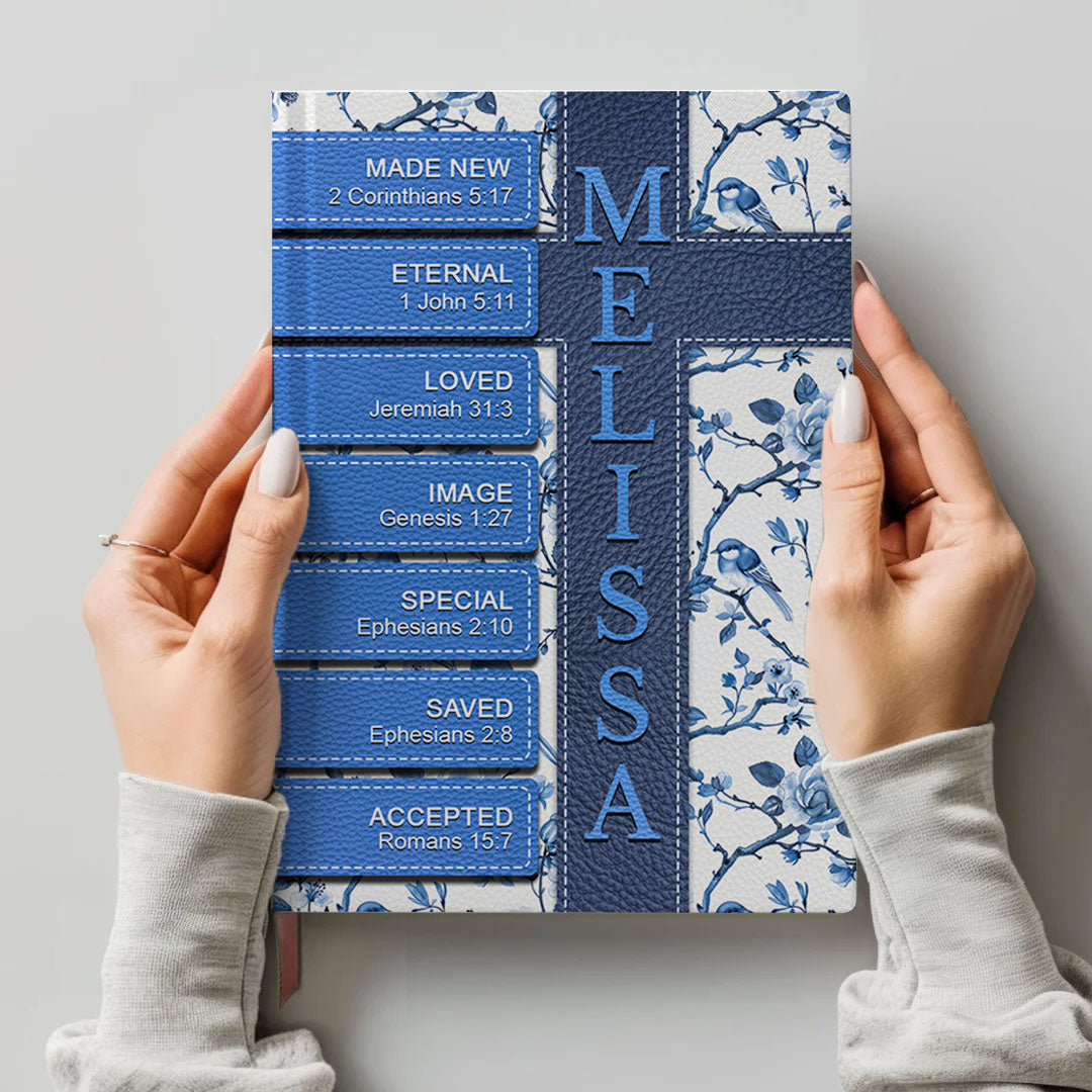 Personalized Leather Notebook – Custom Name with Each Letter Matched to a Unique Bible Verse