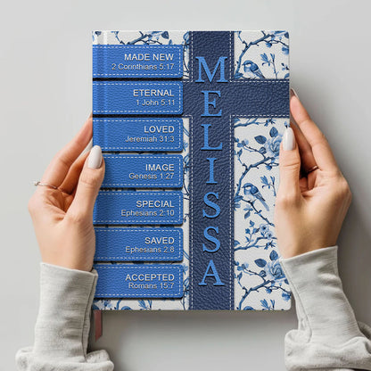 Personalized Leather Notebook – Custom Name with Each Letter Matched to a Unique Bible Verse