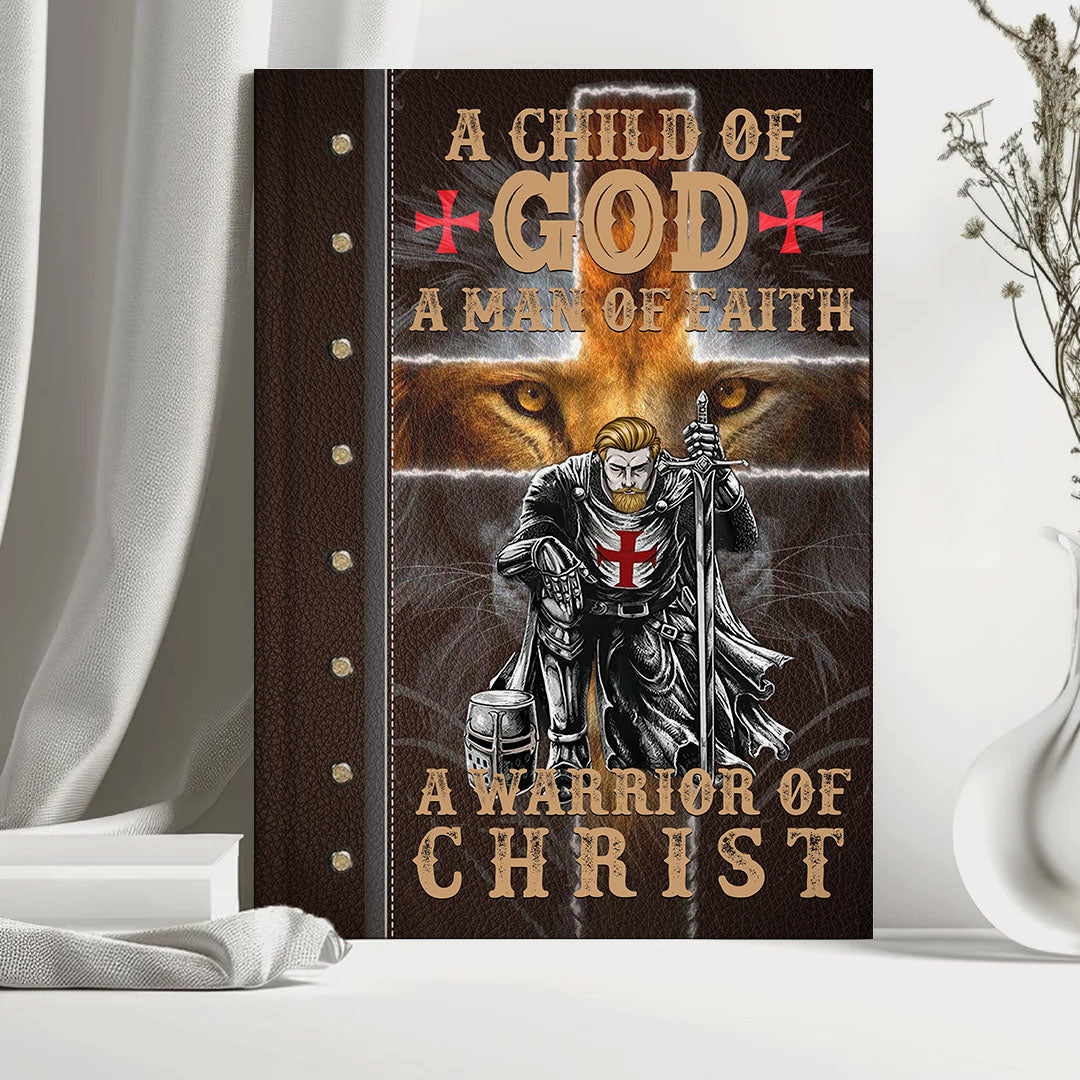 Personalized Leather Notebook for Men – A Warrior of Christ Design with Custom Name, Hair & Beard