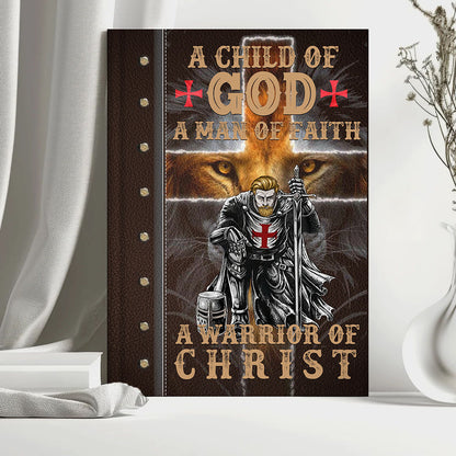 Personalized Leather Notebook for Men – A Warrior of Christ Design with Custom Name, Hair & Beard