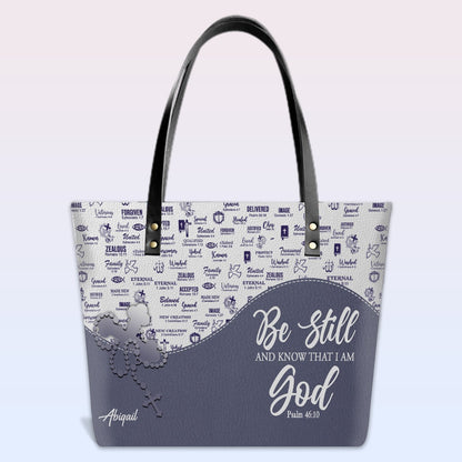Personalized Christian Leather Tote Bag Luxury with Bible Verses – Custom Name Handbag by CHRISTIANARTBAG