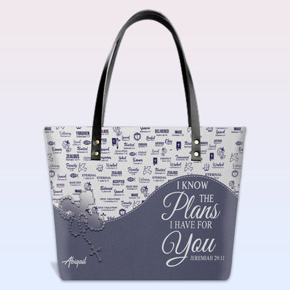 Personalized Christian Leather Tote Bag Luxury with Bible Verses – Custom Name Handbag by CHRISTIANARTBAG