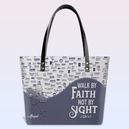 Personalized Christian Leather Tote Bag Luxury with Bible Verses – Custom Name Handbag by CHRISTIANARTBAG