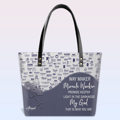 Personalized Christian Leather Tote Bag Luxury with Bible Verses – Custom Name Handbag by CHRISTIANARTBAG