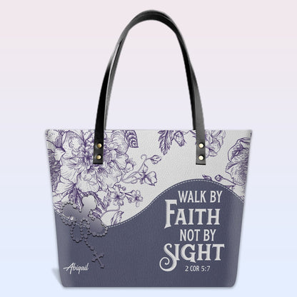 Personalized Christian Leather Tote Bag Luxury with Bible Verses – Custom Name Handbag by CHRISTIANARTBAG