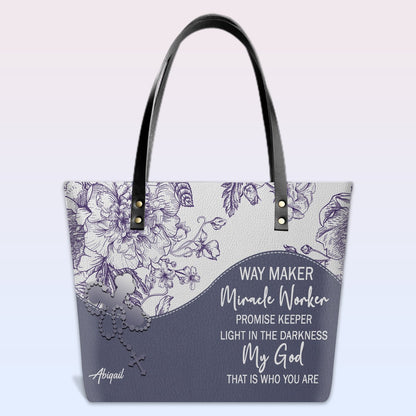 Personalized Christian Leather Tote Bag Luxury with Bible Verses – Custom Name Handbag by CHRISTIANARTBAG