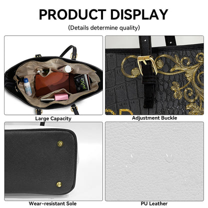 Personalized Leather Tote Bag with Bible Verses – Custom Faith-Inspired Leather TOTE Bag | CHRISTIANARTBAG Leather TOTE Bag CAB02122225