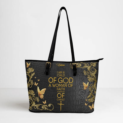 Personalized Leather Tote Bag with Bible Verses – Custom Faith-Inspired Leather TOTE Bag | CHRISTIANARTBAG Leather TOTE Bag CAB02122225