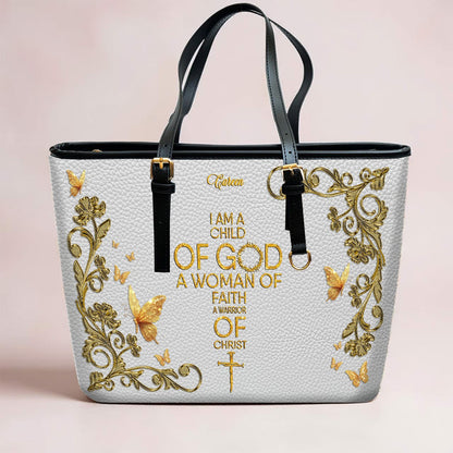 Personalized Leather Tote Bag with Bible Verses – Custom Faith-Inspired Leather TOTE Bag | CHRISTIANARTBAG Leather TOTE Bag CAB02122225