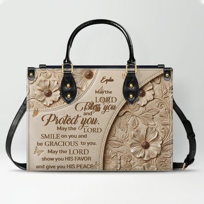 Personalized Bible Verse Leather Handbag & Wallet Set | Custom Christian Purse Set - CHRISTIANARTBAG 02080826