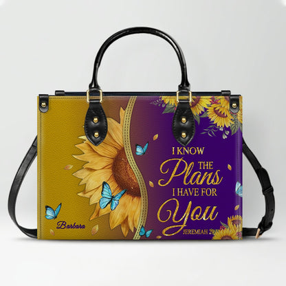 CHRISTIANARTBAG Personalized Leather Handbag & Wallet Set - Custom Bible Verse Sunflower Print - Religious Gift for Women