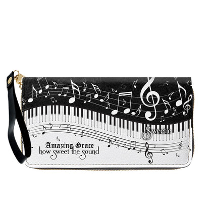 Personalized Christian Leather Handbag - Custom Bible Verse & Hymn Music Note Tote Bag - CHRISTIANARTBAG CAB01041526