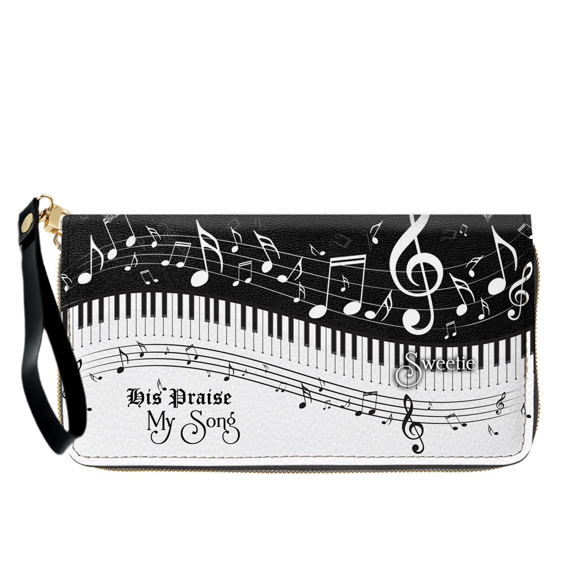 Personalized Christian Leather Handbag - Custom Bible Verse & Hymn Music Note Tote Bag - CHRISTIANARTBAG CAB01041526