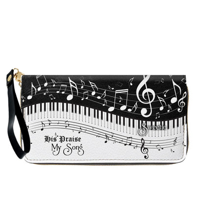 Personalized Christian Leather Handbag - Custom Bible Verse & Hymn Music Note Tote Bag - CHRISTIANARTBAG CAB01041526