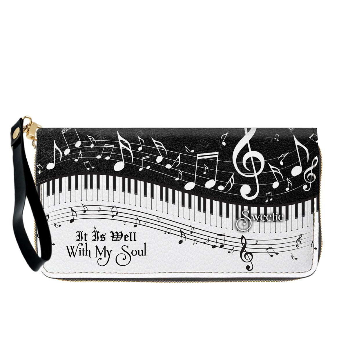 Personalized Christian Leather Handbag - Custom Bible Verse & Hymn Music Note Tote Bag - CHRISTIANARTBAG CAB01041526