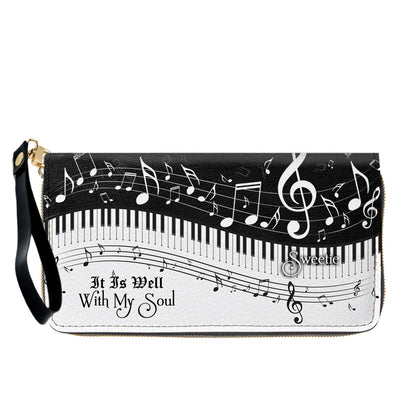 Personalized Christian Leather Handbag - Custom Bible Verse & Hymn Music Note Tote Bag - CHRISTIANARTBAG CAB01041526