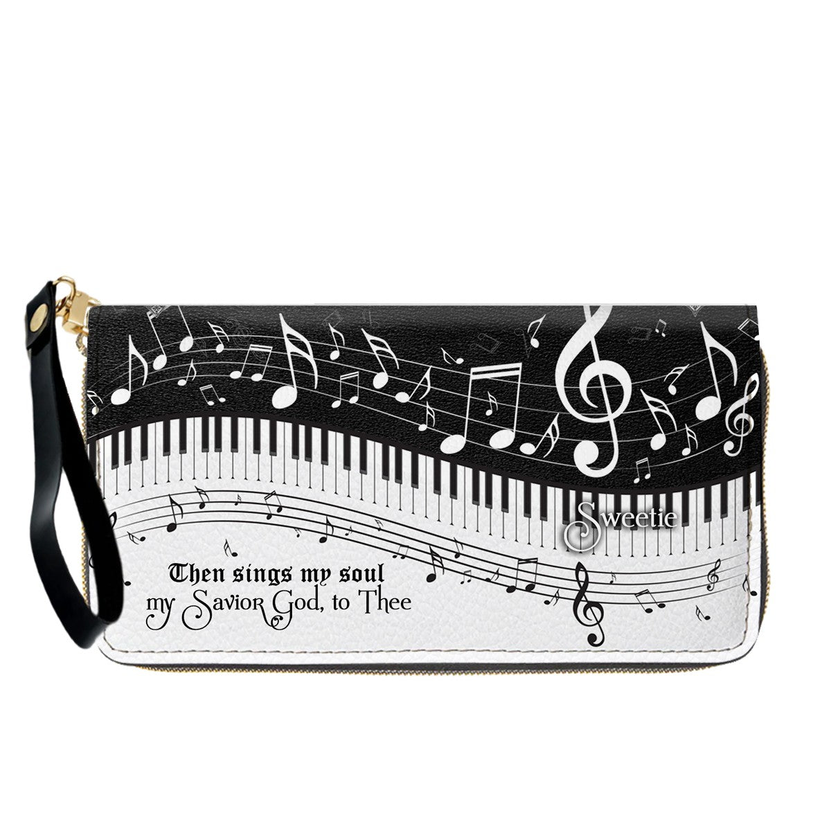 Personalized Christian Leather Handbag - Custom Bible Verse & Hymn Music Note Tote Bag - CHRISTIANARTBAG CAB01041526