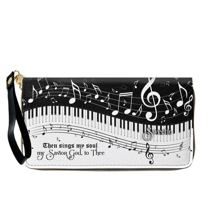 Personalized Christian Leather Handbag - Custom Bible Verse & Hymn Music Note Tote Bag - CHRISTIANARTBAG CAB01041526